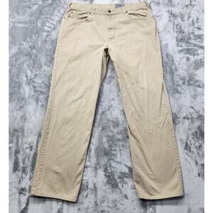 Eddie Bauer Jeans Mens 40X34 Tan Beige Stretch Denim Straight Leg Casual Preppy